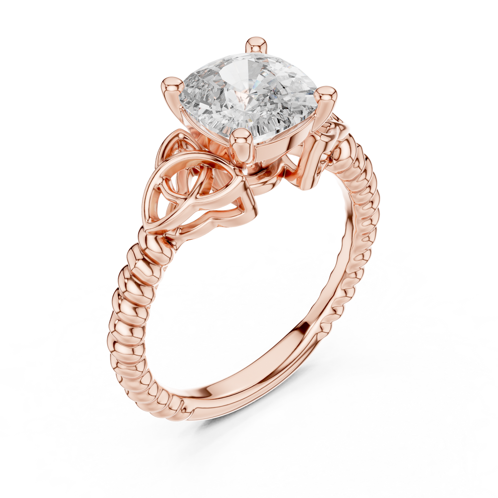 Royal Vine Cushion-Cut Lab Grown Diamond Ring.