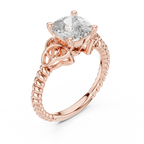 Royal Vine Cushion-Cut Lab Grown Diamond Ring.