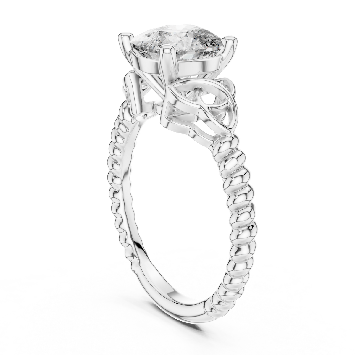 Royal Vine Cushion-Cut Lab Grown Diamond Ring.