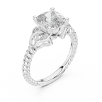 Royal Vine Cushion-Cut Lab Grown Diamond Ring.