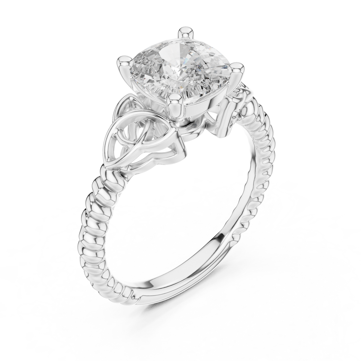Royal Vine Cushion-Cut Lab Grown Diamond Ring.