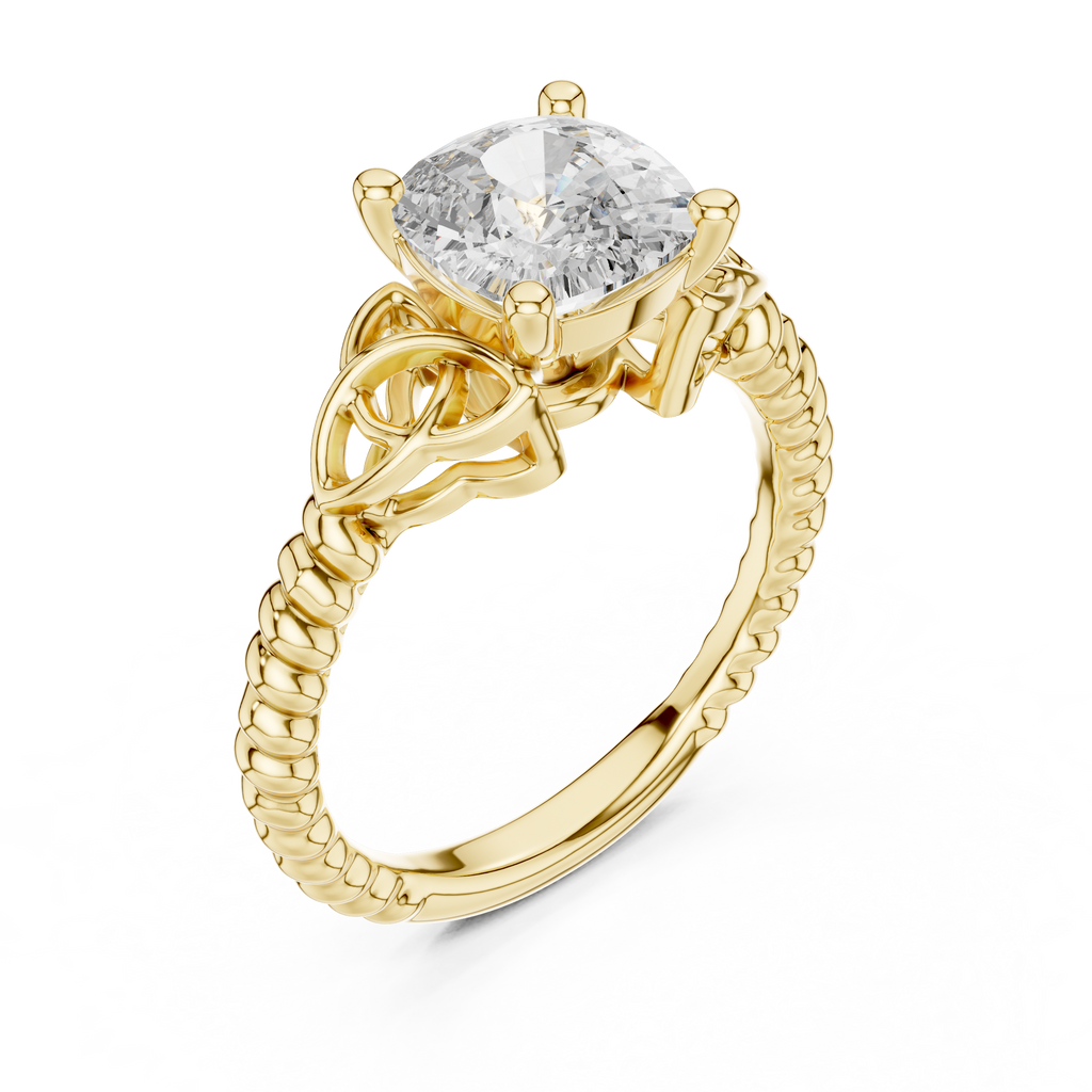 Royal Vine Cushion-Cut Lab Grown Diamond Ring.