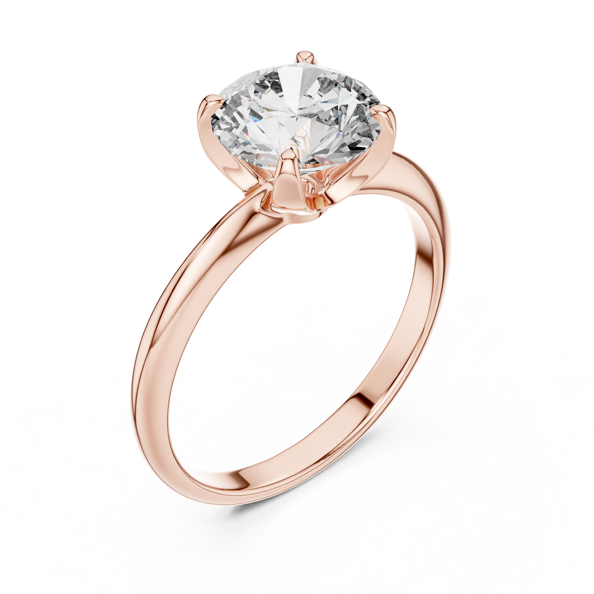 Classic Round Lab Grown Diamond Solitaire Engagement Ring