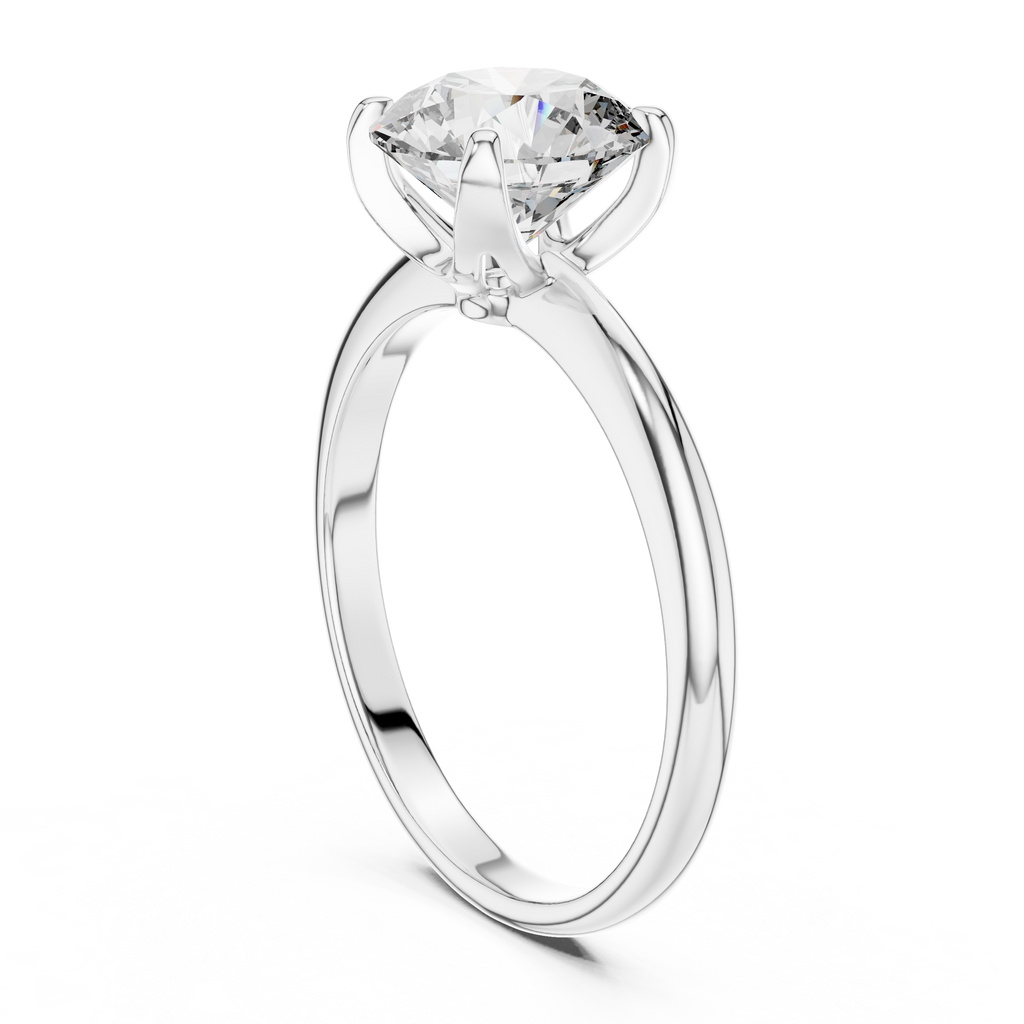 Classic Round Lab Grown Diamond Solitaire Engagement Ring