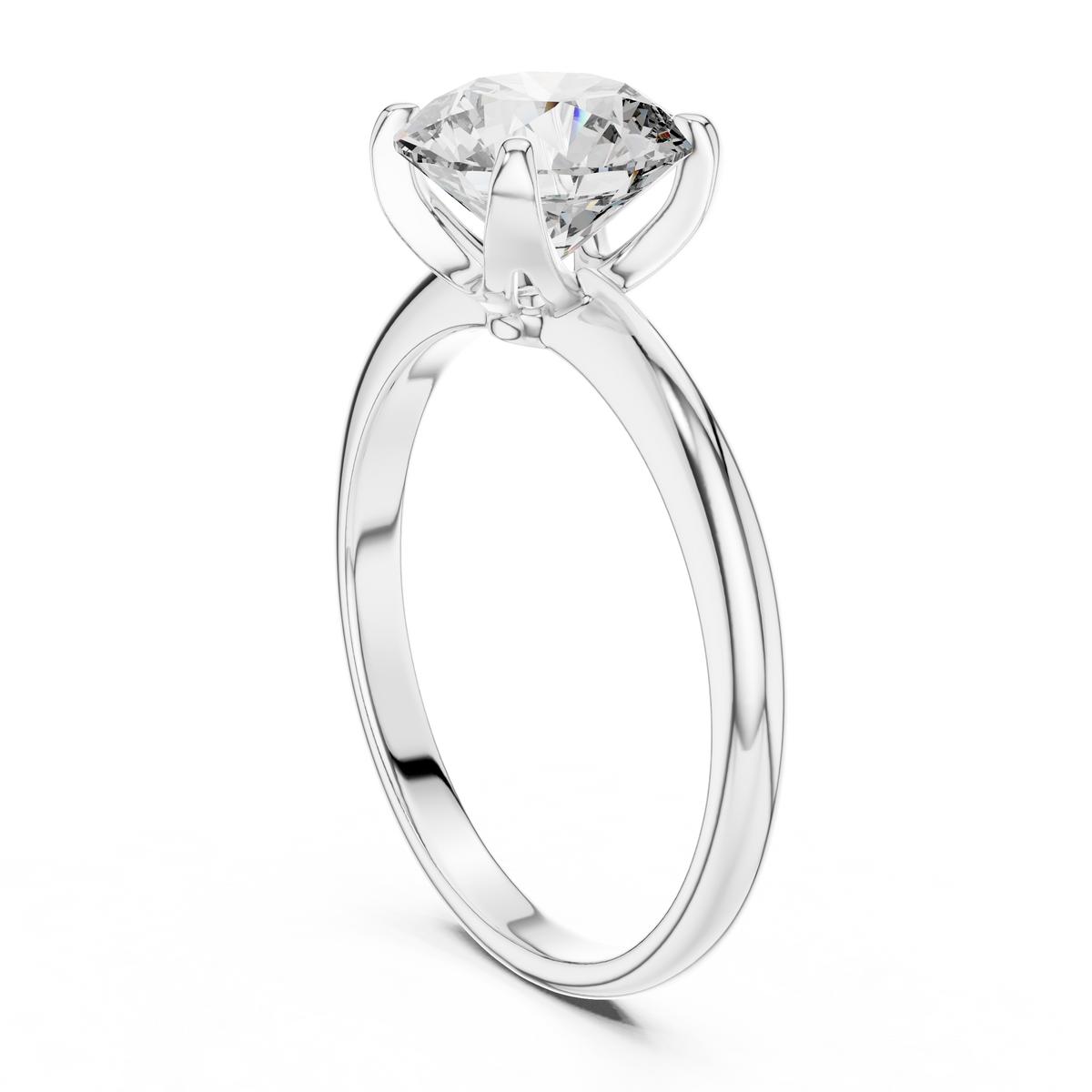 Classic Round Lab Grown Diamond Solitaire Engagement Ring
