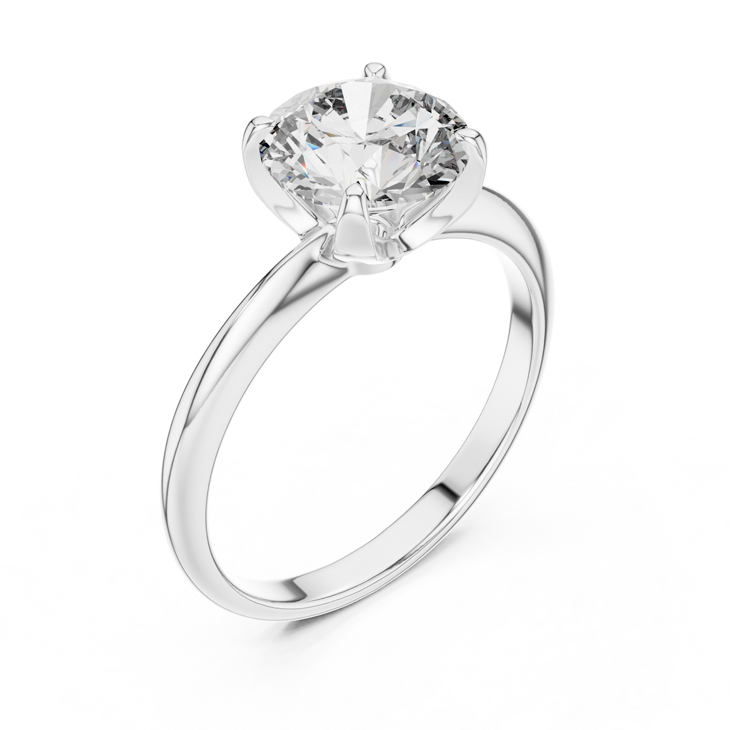 Classic Round Lab Grown Diamond Solitaire Engagement Ring