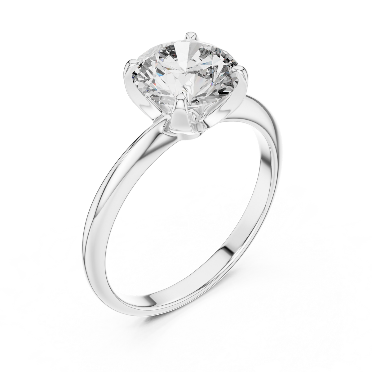 Classic Round Lab Grown Diamond Solitaire Engagement Ring
