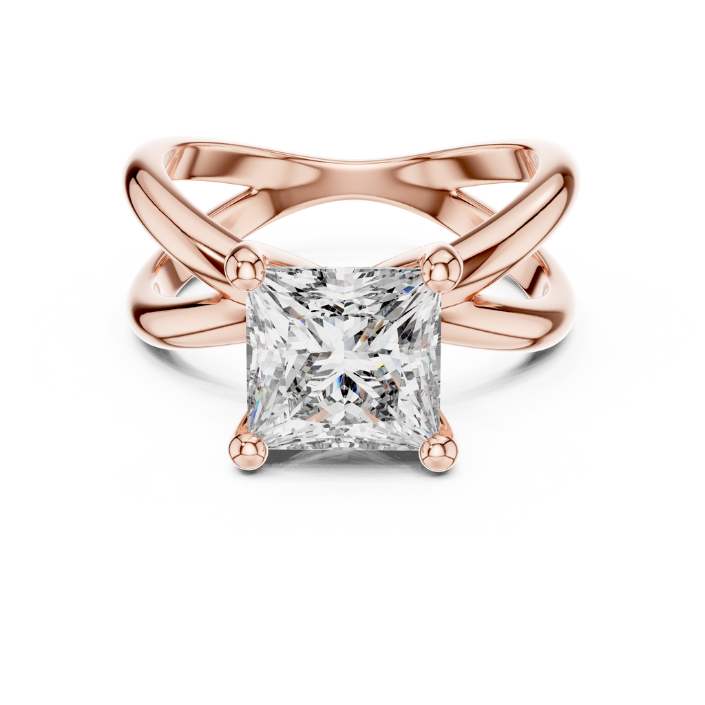 Luxe Crossweave Princess-Cut Lab Grown Diamond Ring