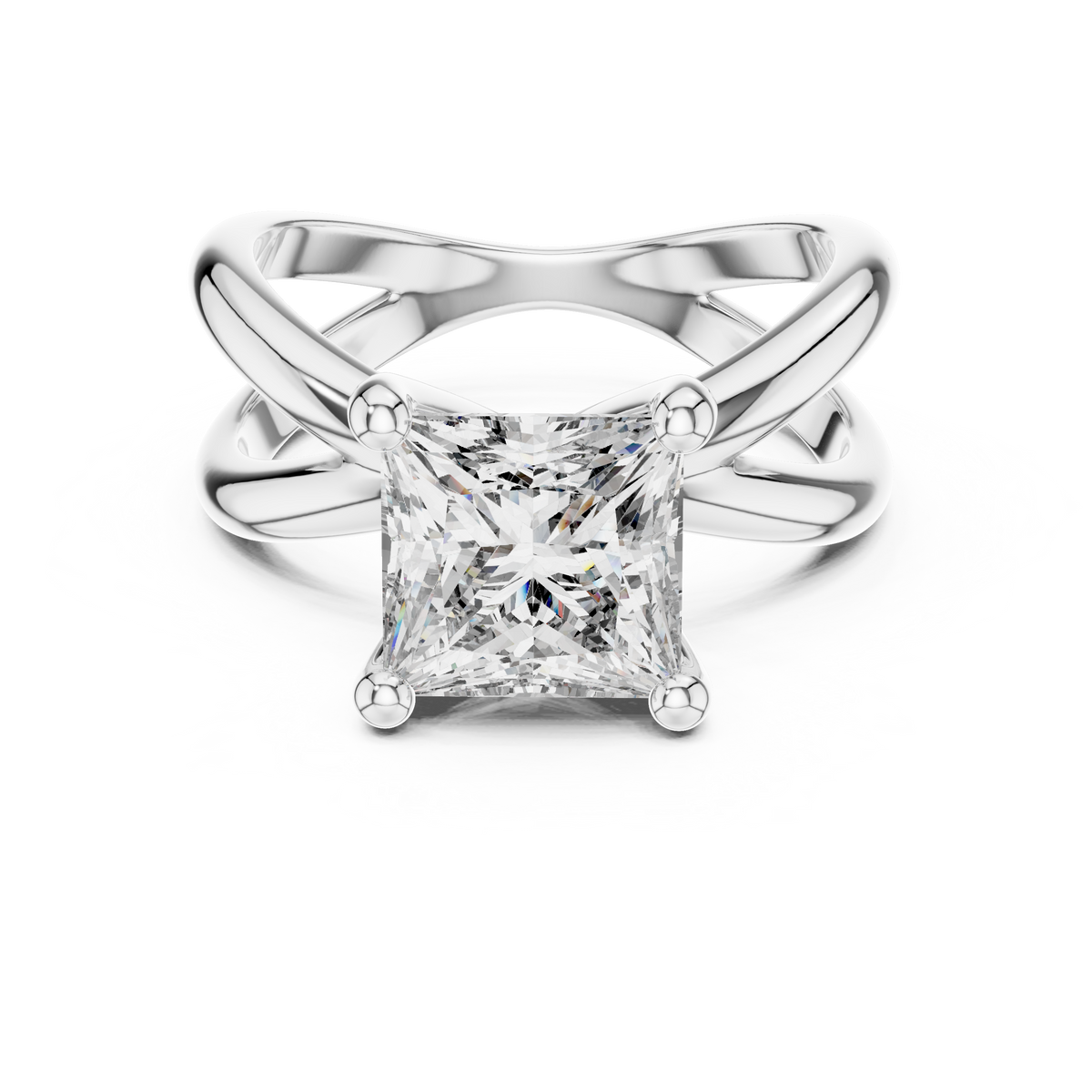 Luxe Crossweave Princess-Cut Lab Grown Diamond Ring