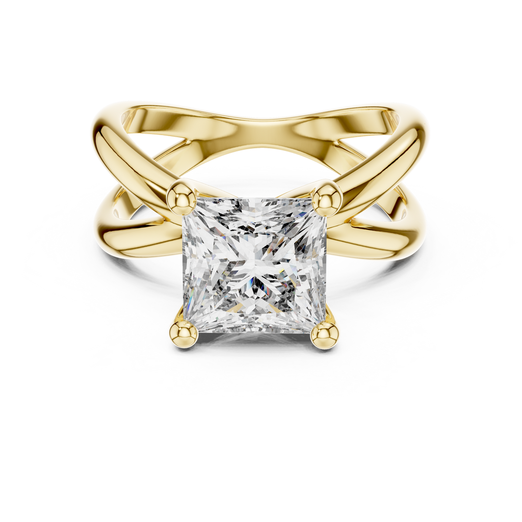 Luxe Crossweave Princess-Cut Lab Grown Diamond Ring
