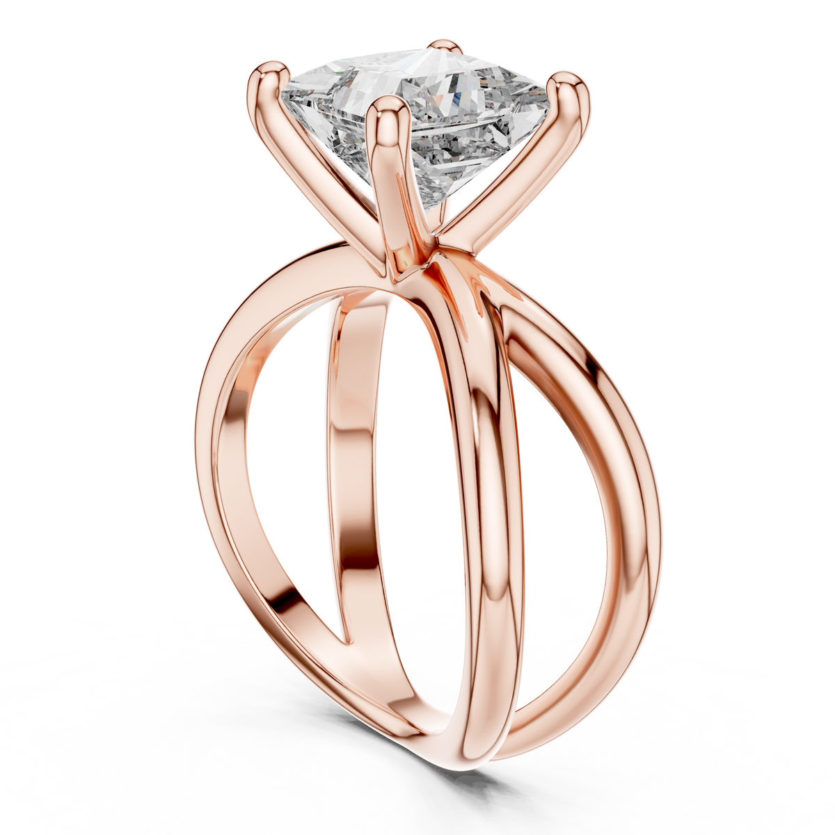 Luxe Crossweave Princess-Cut Lab Grown Diamond Ring