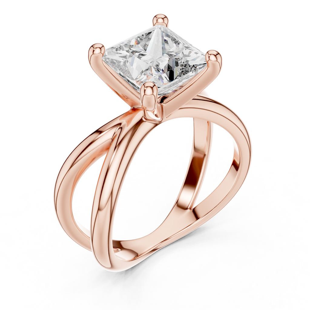 Luxe Crossweave Princess-Cut Lab Grown Diamond Ring