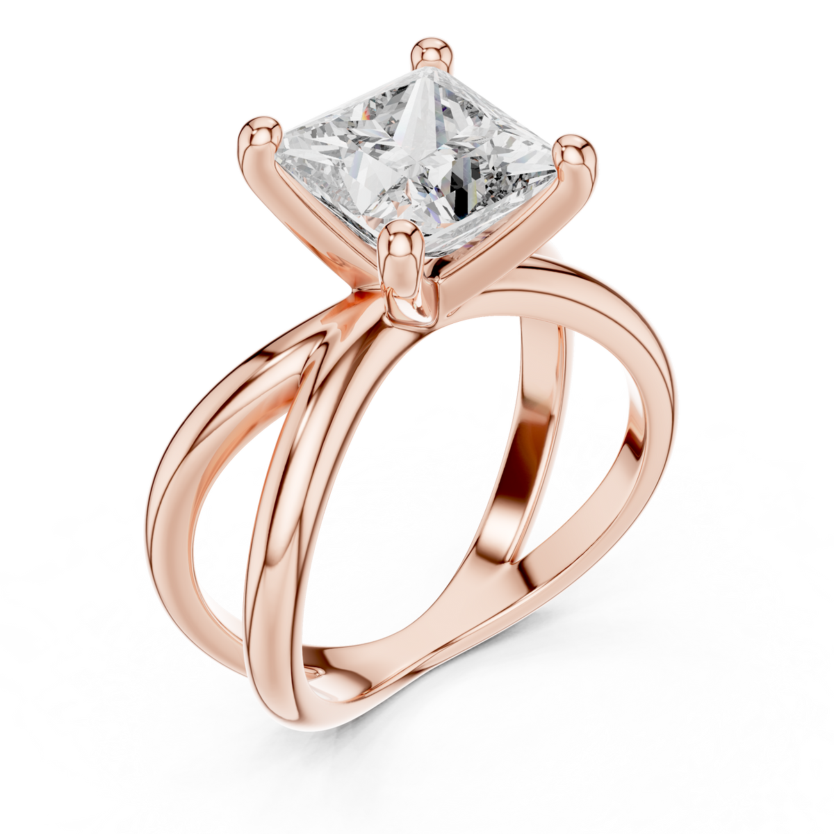 Luxe Crossweave Princess-Cut Lab Grown Diamond Ring