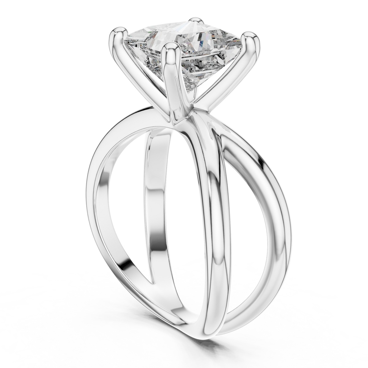Luxe Crossweave Princess-Cut Lab Grown Diamond Ring