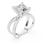 Luxe Crossweave Princess-Cut Lab Grown Diamond Ring