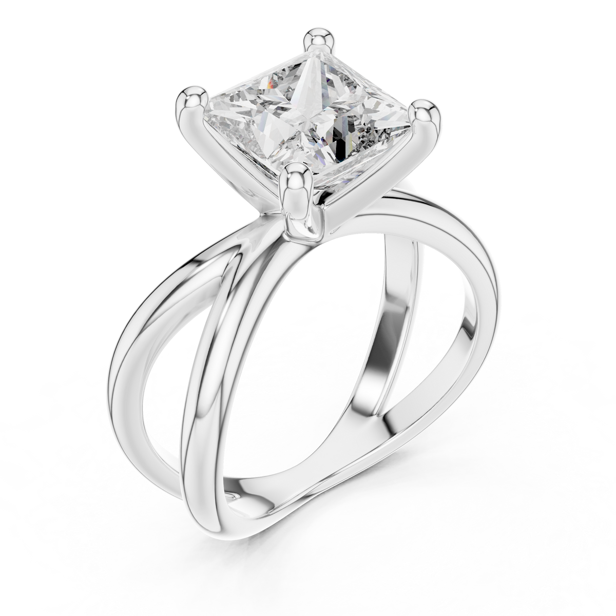 Luxe Crossweave Princess-Cut Lab Grown Diamond Ring