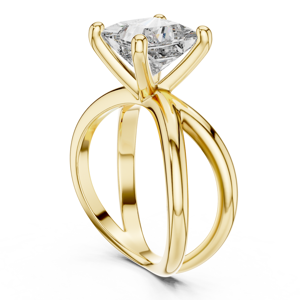 Luxe Crossweave Princess-Cut Lab Grown Diamond Ring