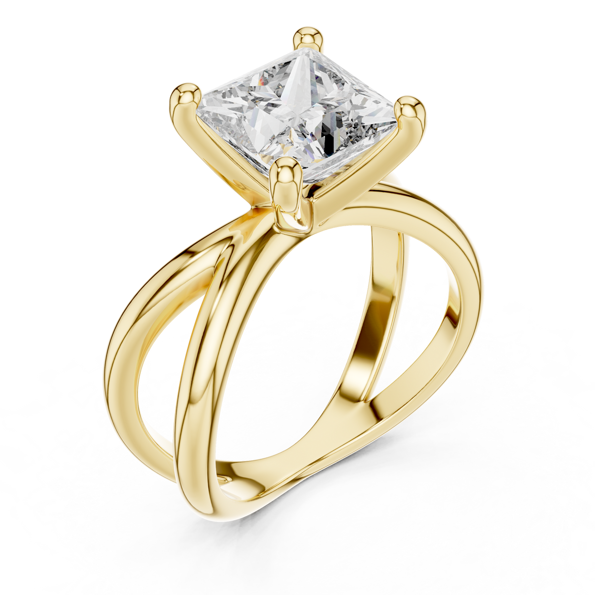 Luxe Crossweave Princess-Cut Lab Grown Diamond Ring