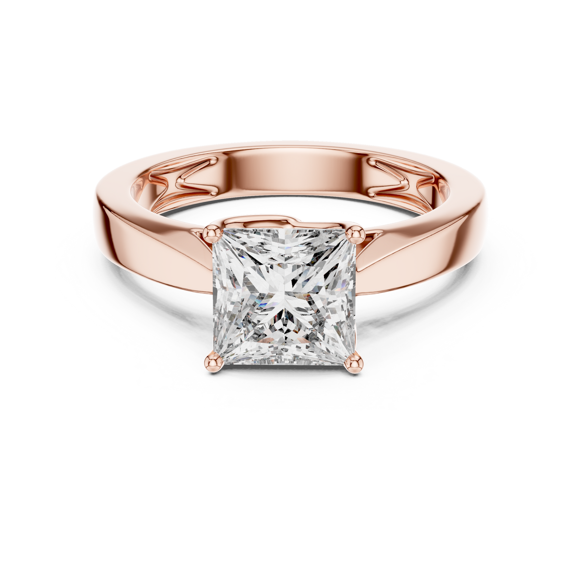 Regal Square Lab Grown Diamond Solitaire Ring.
