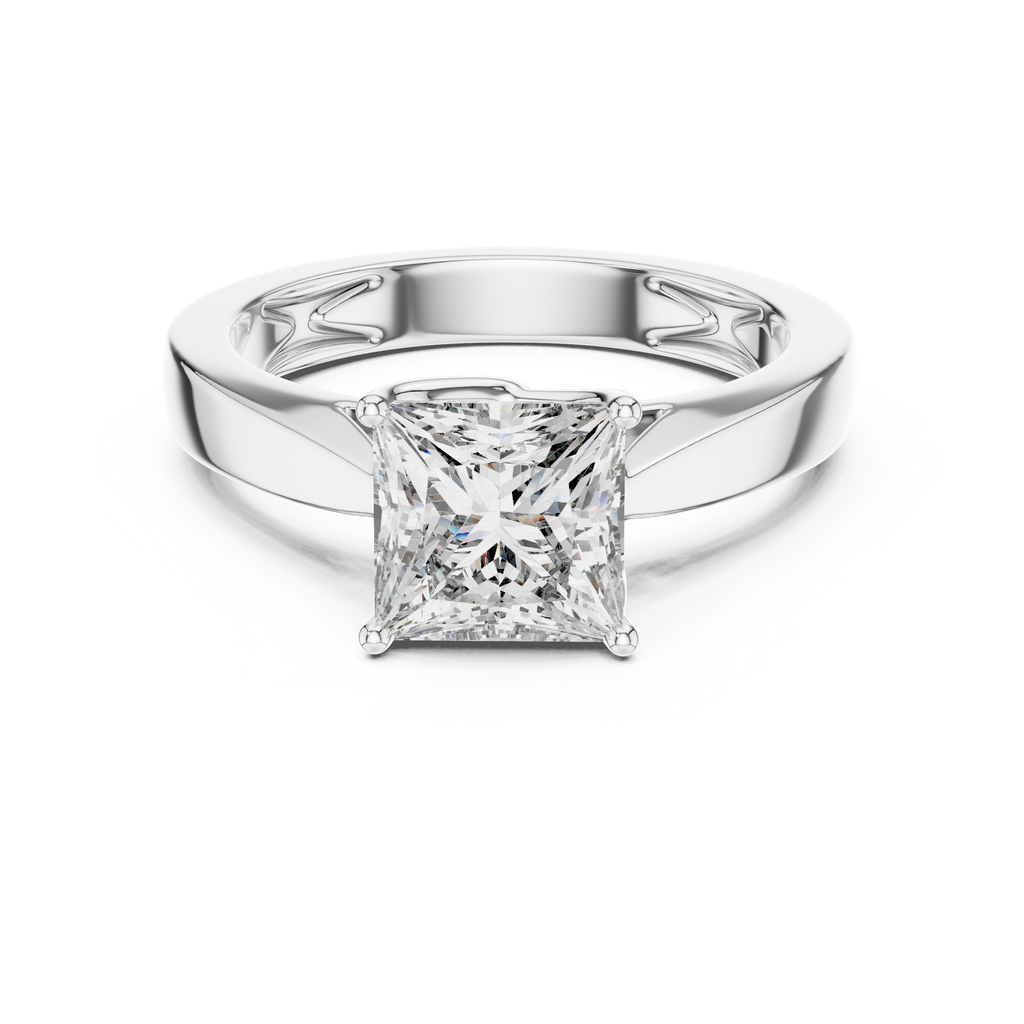 Regal Square Lab Grown Diamond Solitaire Ring.