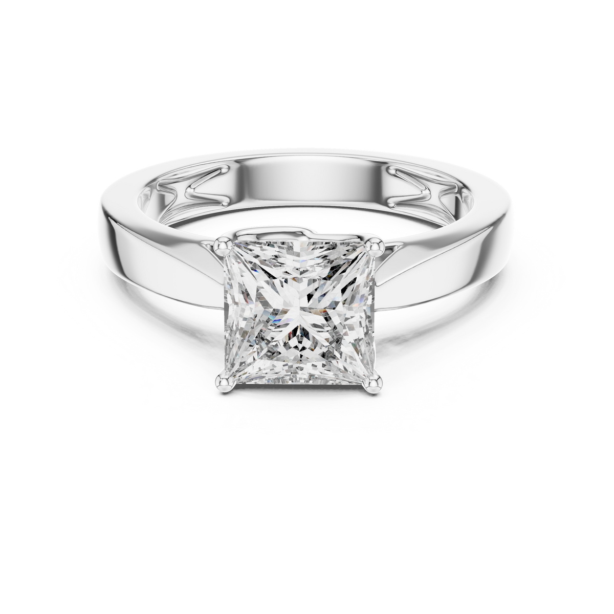 Regal Square Lab Grown Diamond Solitaire Ring.