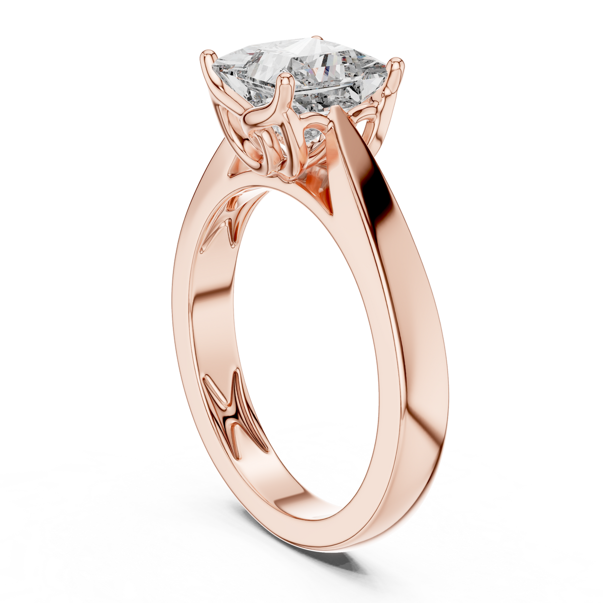 Regal Square Lab Grown Diamond Solitaire Ring.