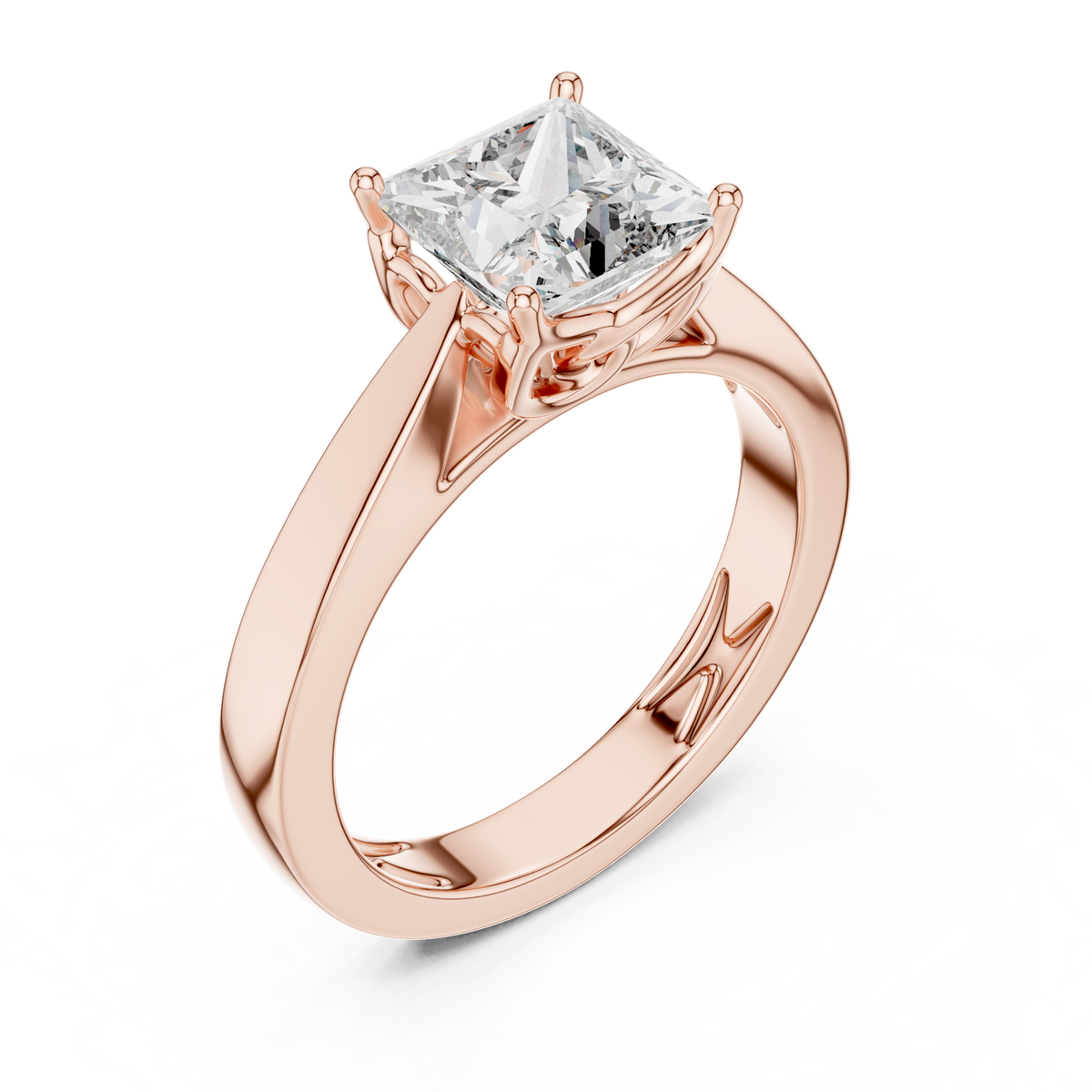 Regal Square Lab Grown Diamond Solitaire Ring.