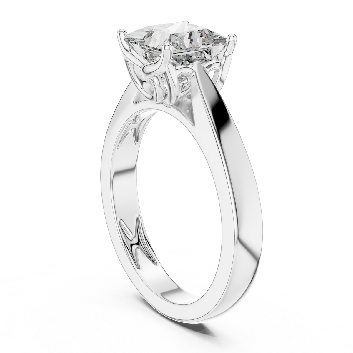Regal Square Lab Grown Diamond Solitaire Ring.