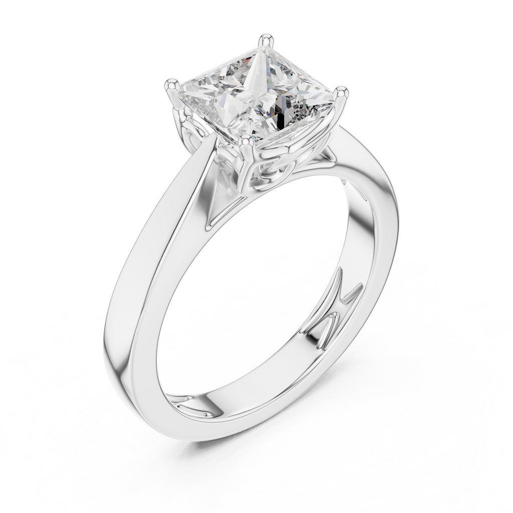 Regal Square Lab Grown Diamond Solitaire Ring.