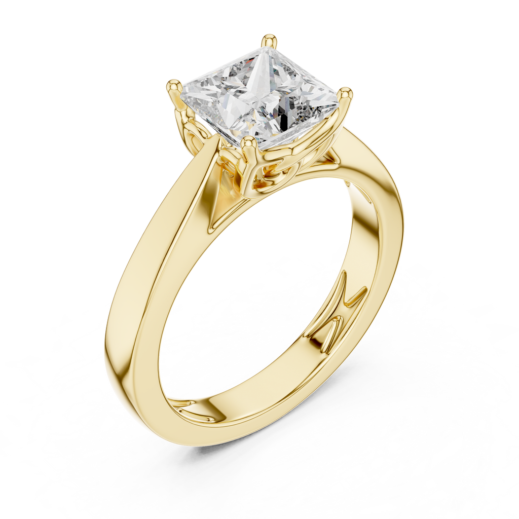 Regal Square Lab Grown Diamond Solitaire Ring.