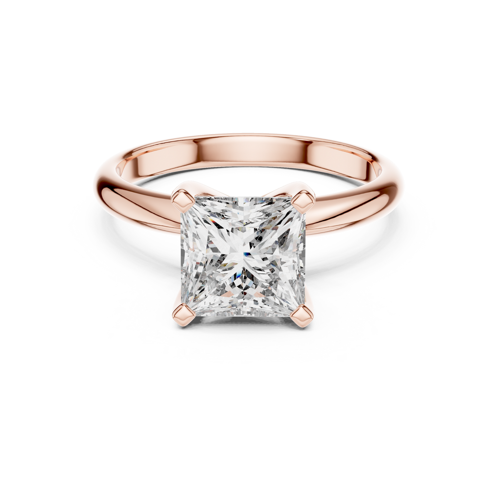 Prinzessschliff-Diamant in einer modernen Kathedralenfassung