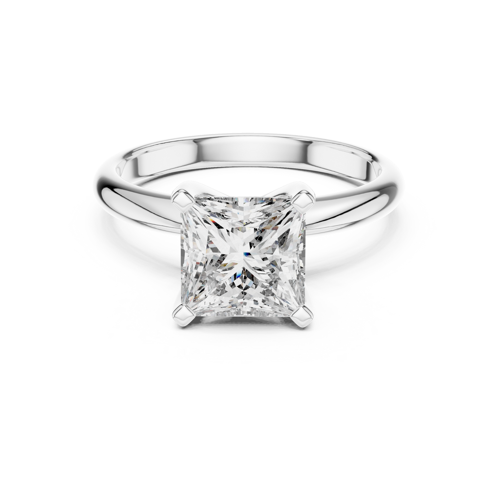 Prinzessschliff-Diamant in einer modernen Kathedralenfassung