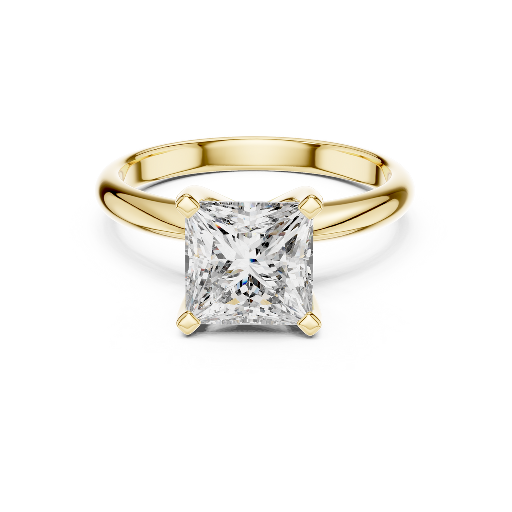 Prinzessschliff-Diamant in einer modernen Kathedralenfassung