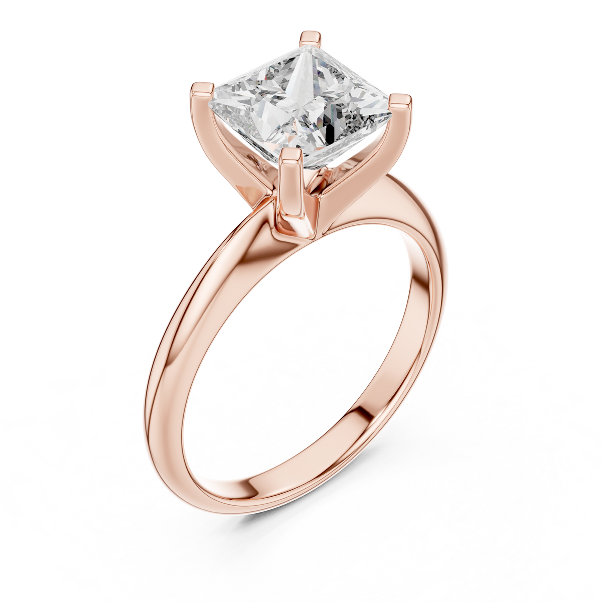 Prinzessschliff-Diamant in einer modernen Kathedralenfassung