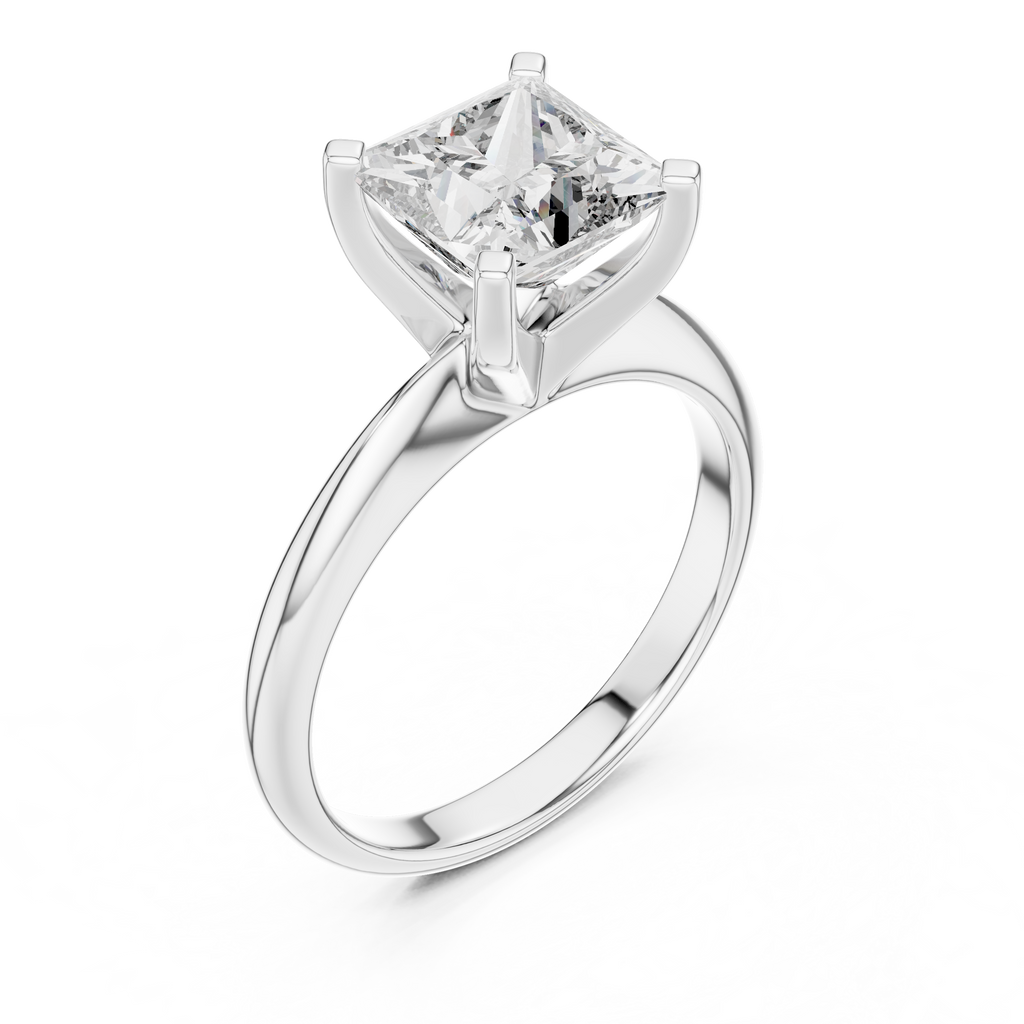 Prinzessschliff-Diamant in einer modernen Kathedralenfassung