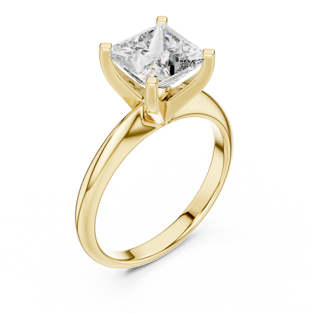 Prinzessschliff-Diamant in einer modernen Kathedralenfassung