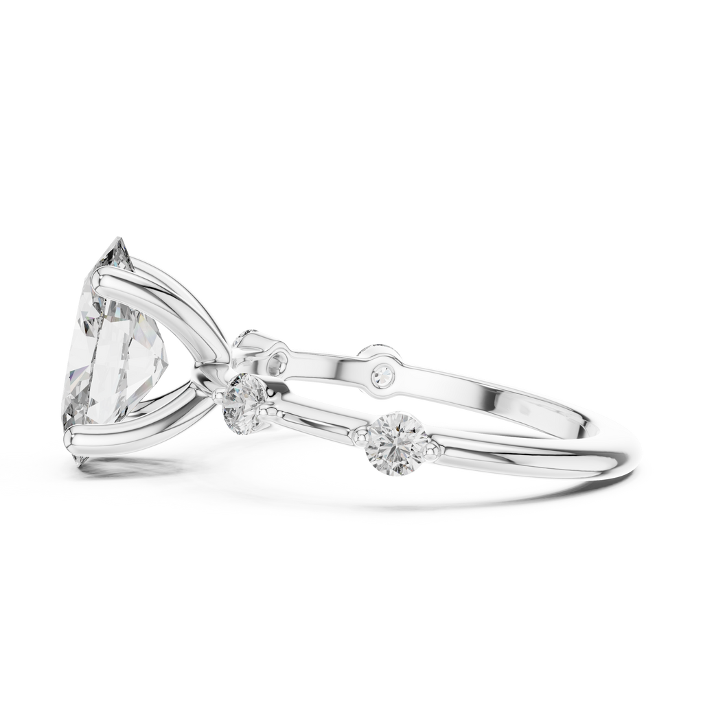 Oval Radiance Lab Grown Diamond Three-Stone Ring.