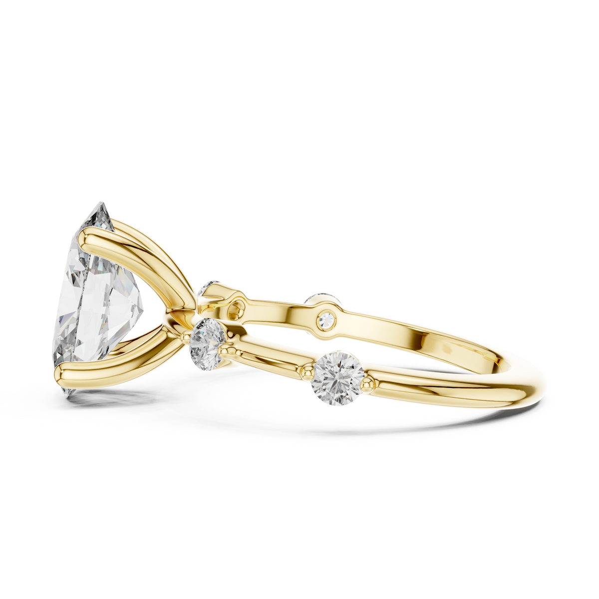 Oval Radiance Lab Grown Diamond Three-Stone Ring.
