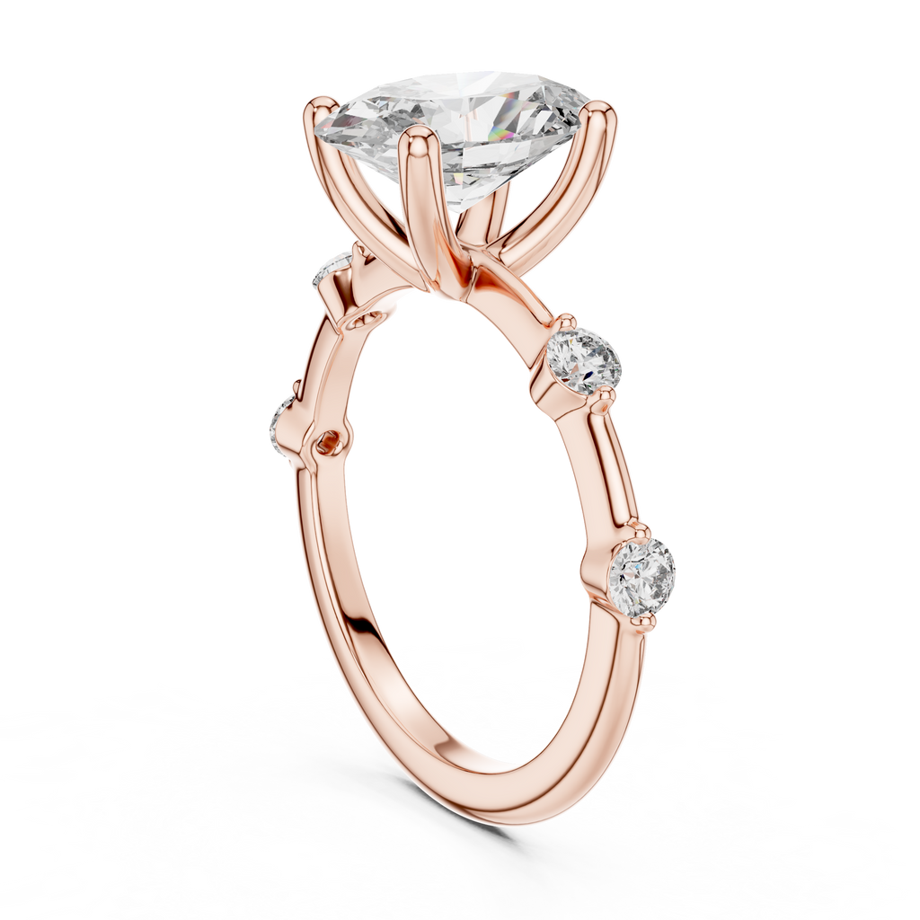 Oval Radiance Lab Grown Diamond Three-Stone Ring.