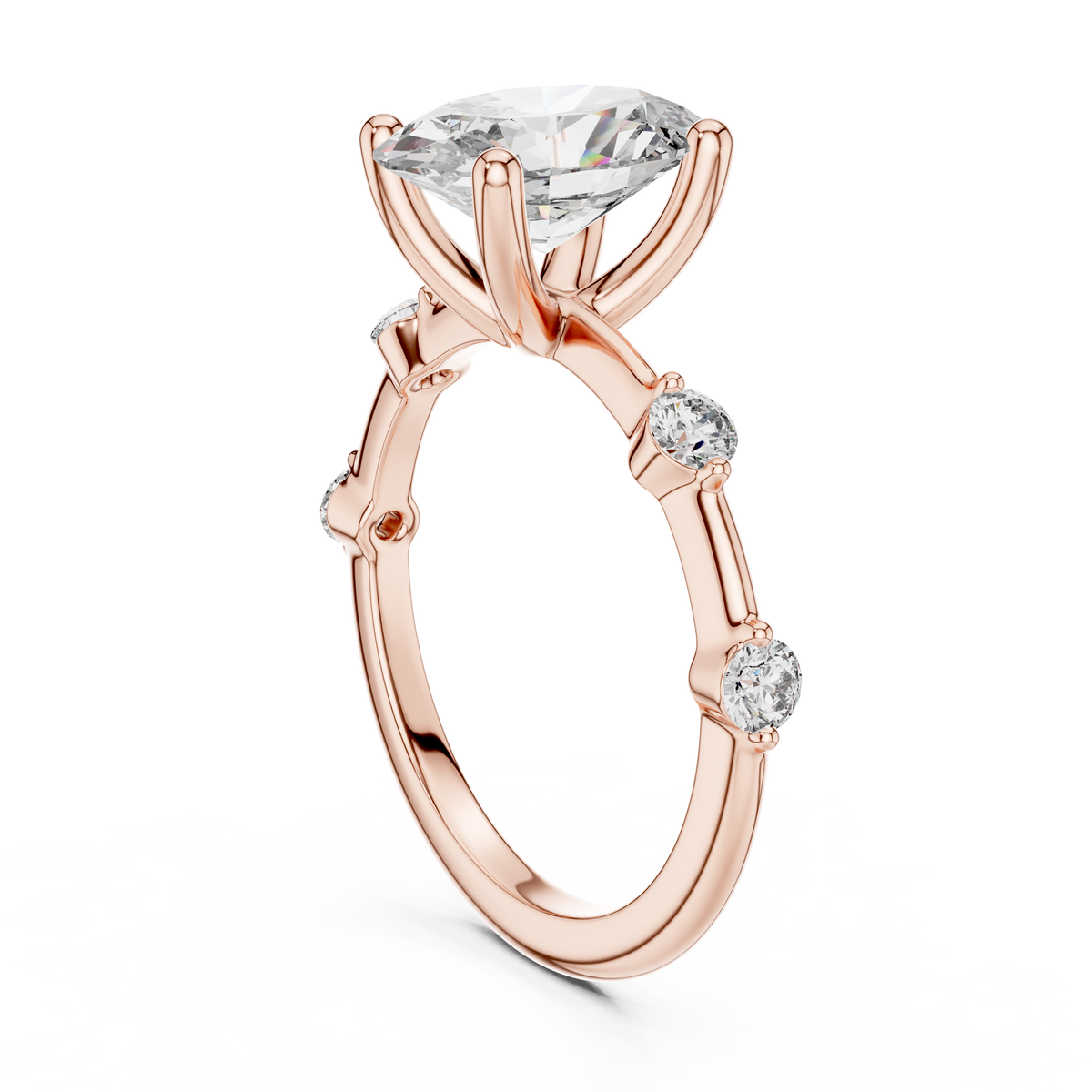 Oval Radiance Lab Grown Diamond Three-Stone Ring.