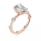 Oval Radiance Lab Grown Diamond Three-Stone Ring.