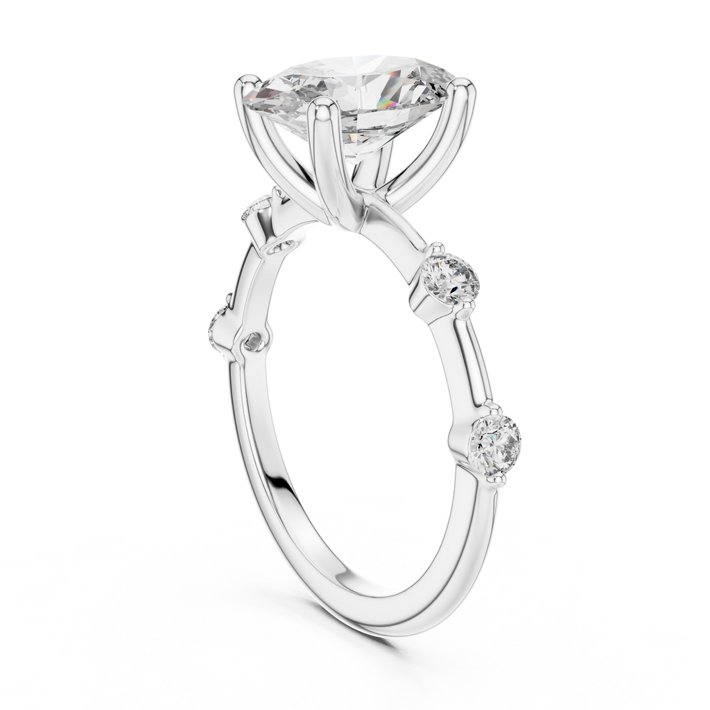 Oval Radiance Lab Grown Diamond Three-Stone Ring.