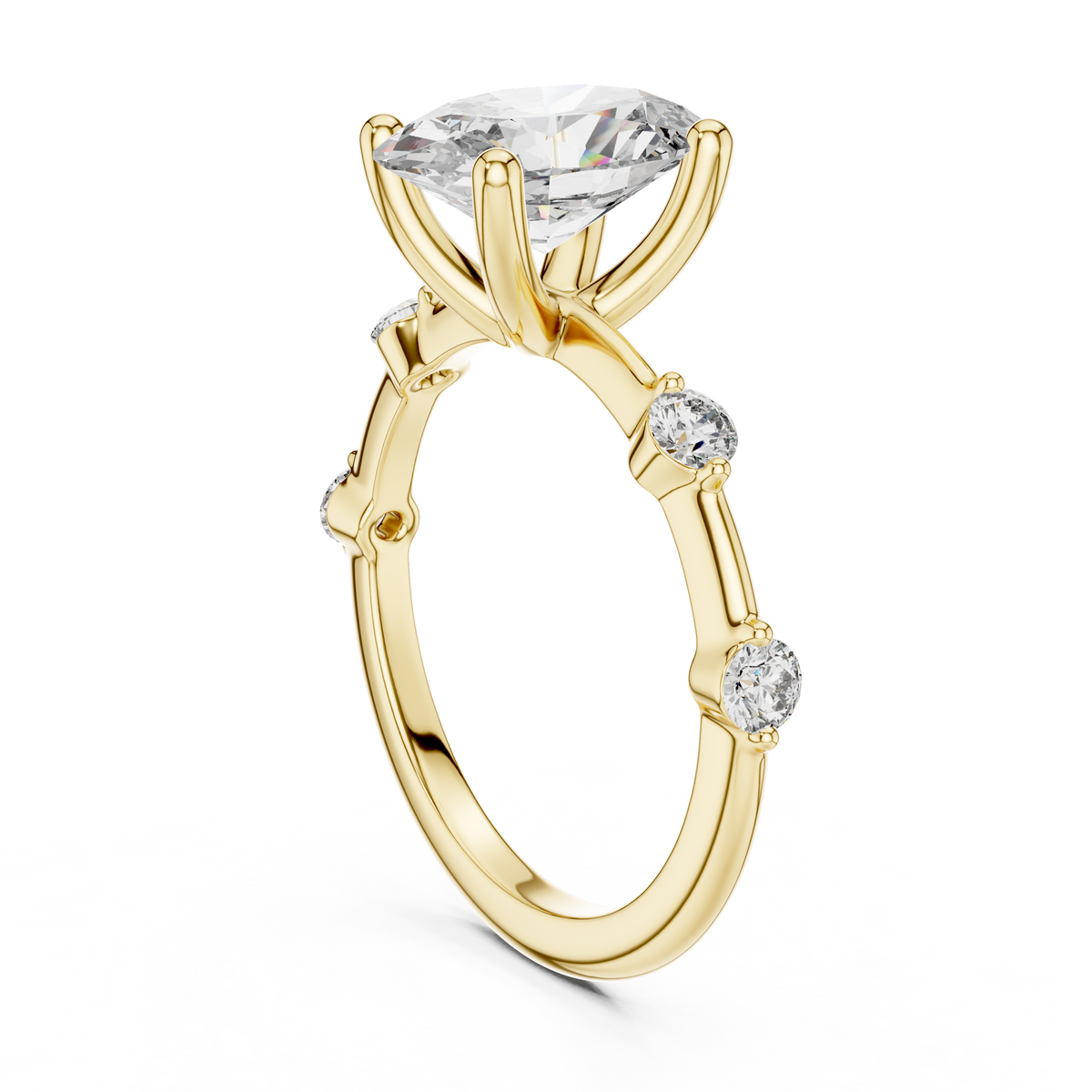 Oval Radiance Lab Grown Diamond Three-Stone Ring.