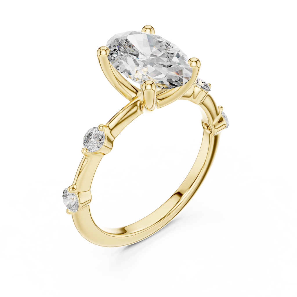 Oval Radiance Lab Grown Diamond Three-Stone Ring.