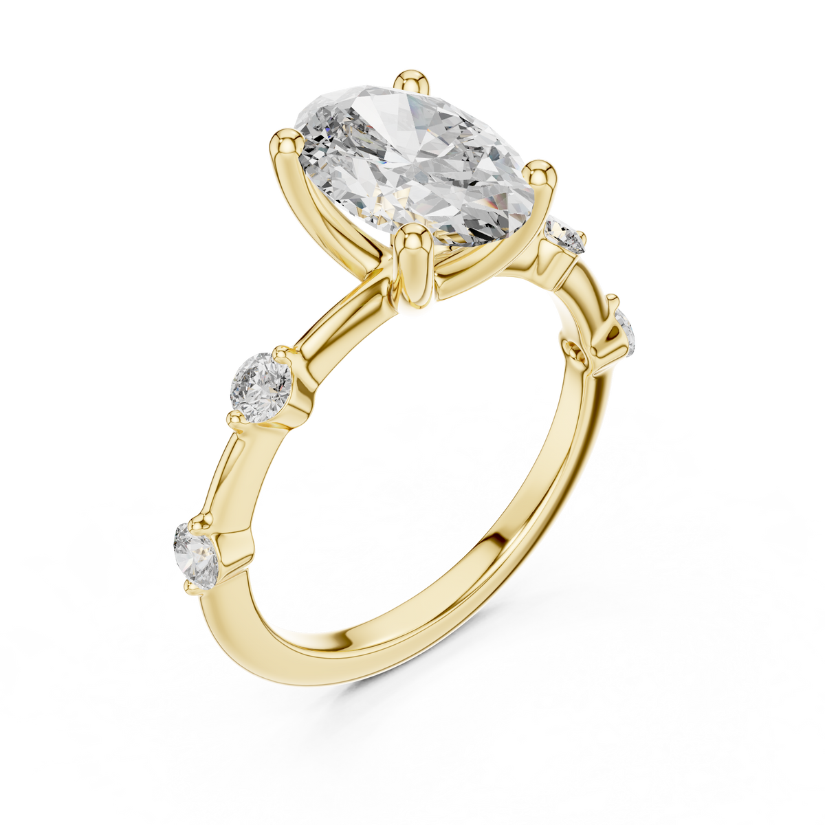 Oval Radiance Lab Grown Diamond Three-Stone Ring.