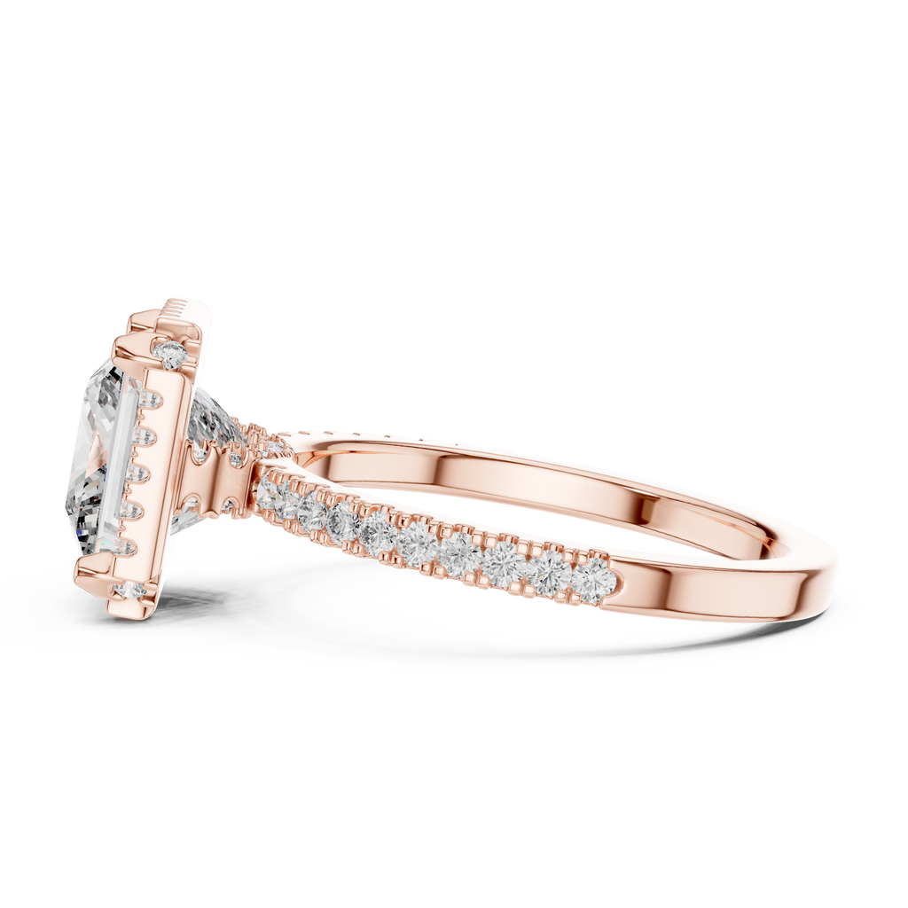 Princess Cut Lab Grown Diamond Halo Ring