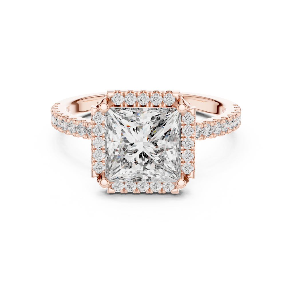 Princess Cut Lab Grown Diamond Halo Ring
