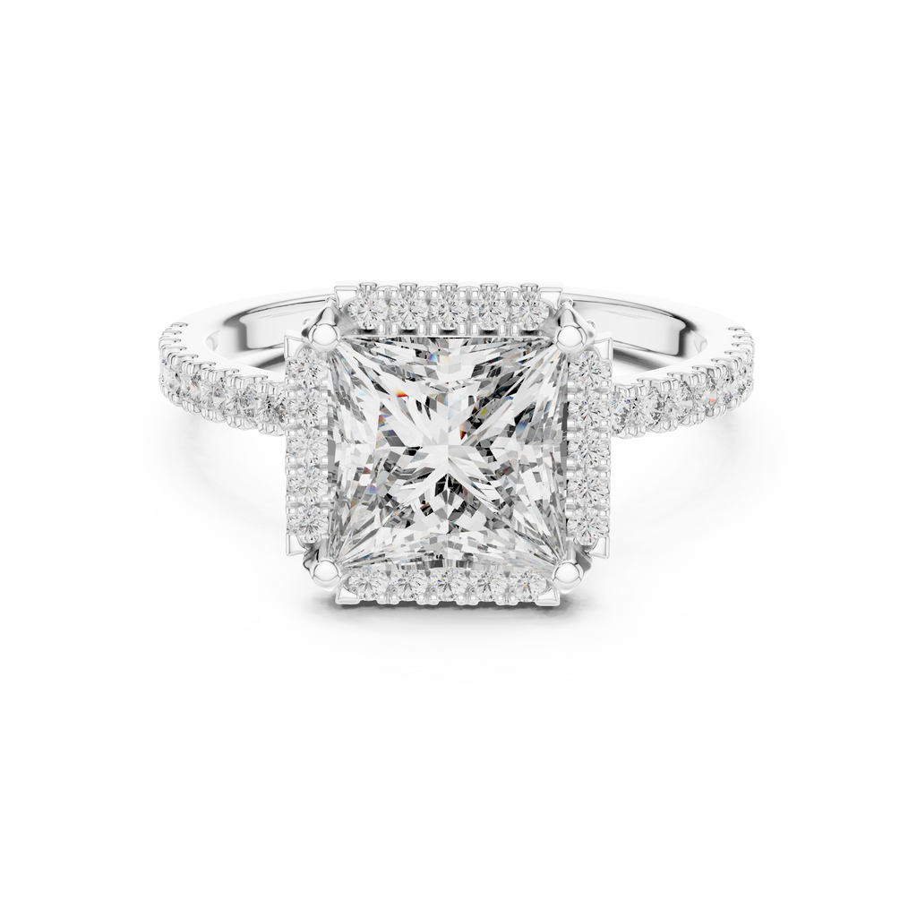 Princess Cut Lab Grown Diamond Halo Ring