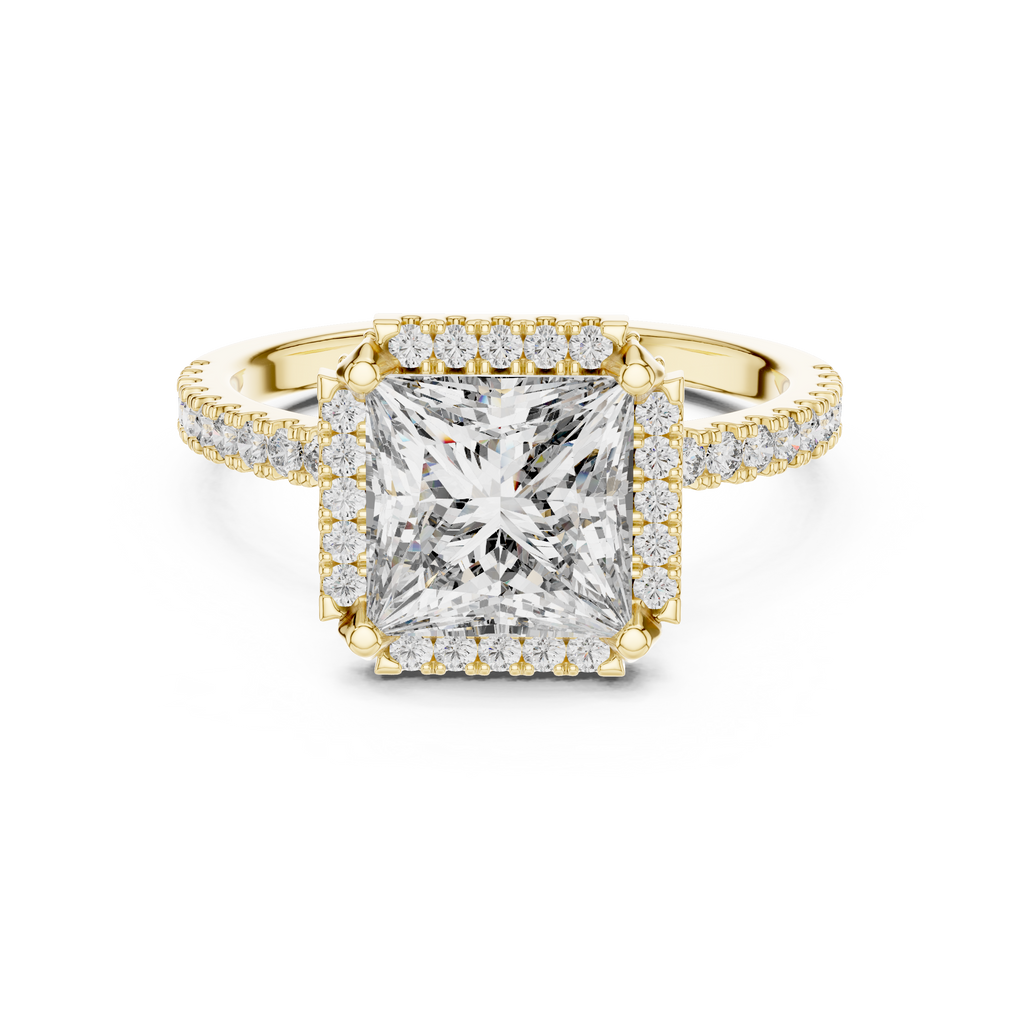 Princess Cut Lab Grown Diamond Halo Ring