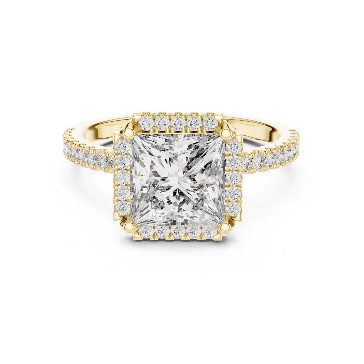 Princess Cut Lab Grown Diamond Halo Ring
